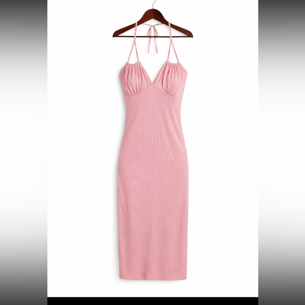 Shein NWT Pink Halter Neck Maxi Sun Dress